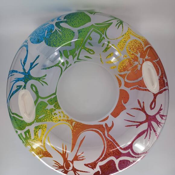 Intex 38" Multicolor Hawaiian Vibes Big Inflatable Swim Tube Pool Ring Float GUC - Picture 3 of 13